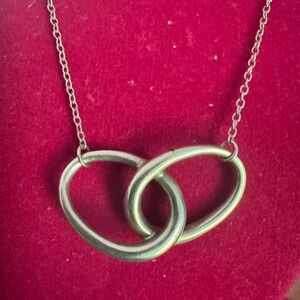 Tiffany & Co Sterling Double Loop / Infini Elsa Peretti Necklace no box